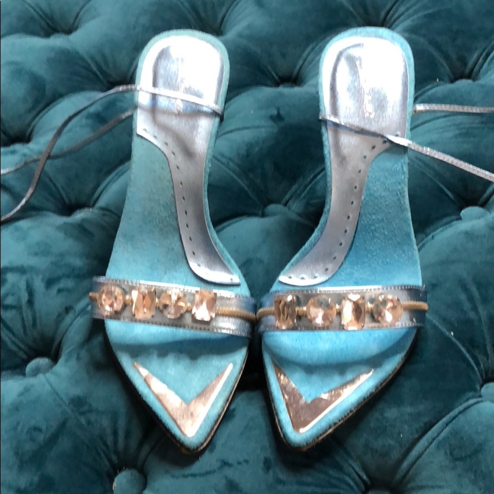 Anne Michelle Rhinestone  Heels with straps